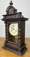 Clock Vintage Junghans Wooden Mantel Clock Glass Door Table Clock LOT 605510
