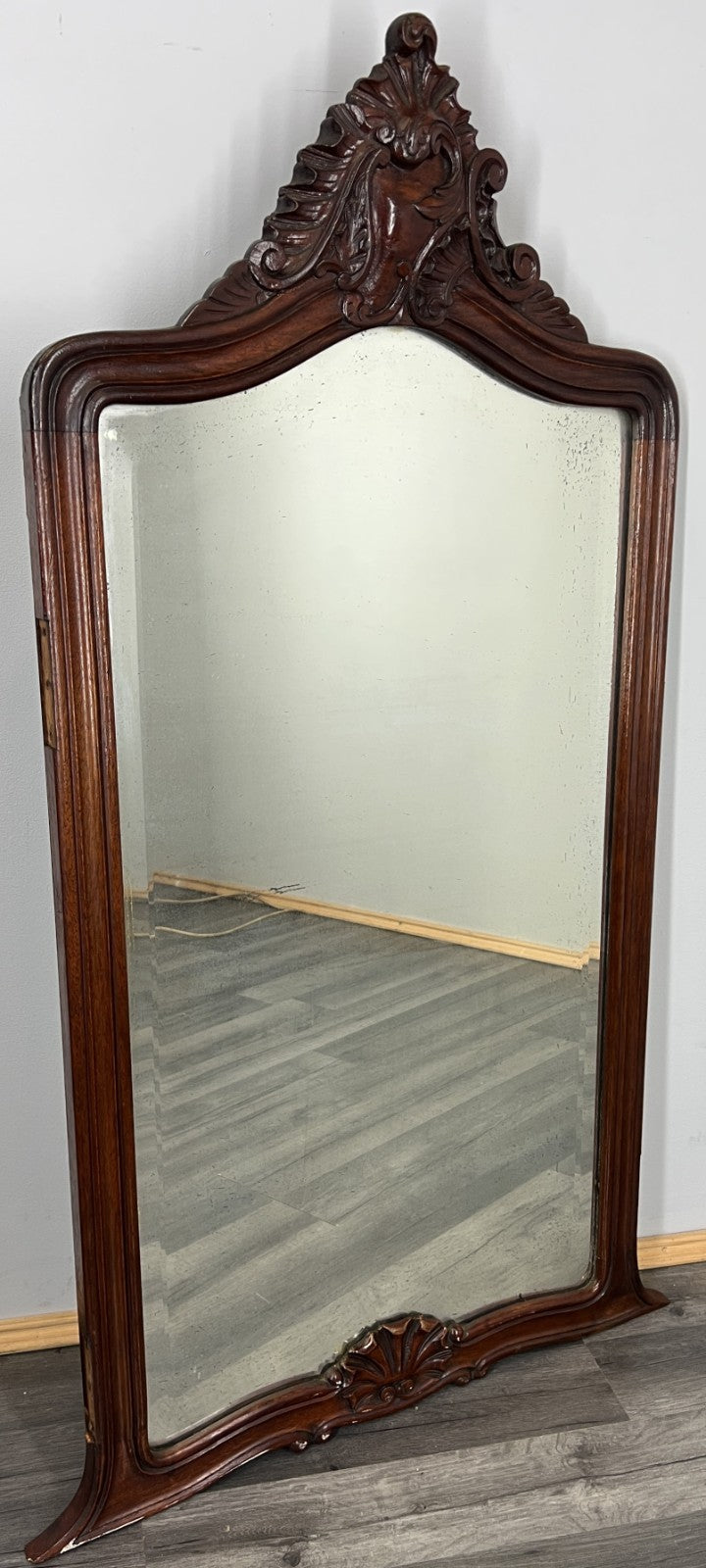 Antique French Style Carved Walnut Wall Mirror Home Decor Wall Frame LOT 45730