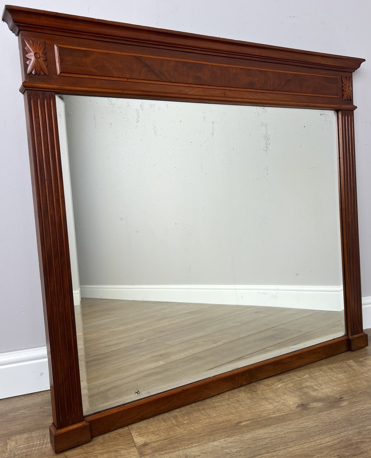 Mirror Antique French Walnut Wall Mirror Carved Decorative Frame LOT 64051