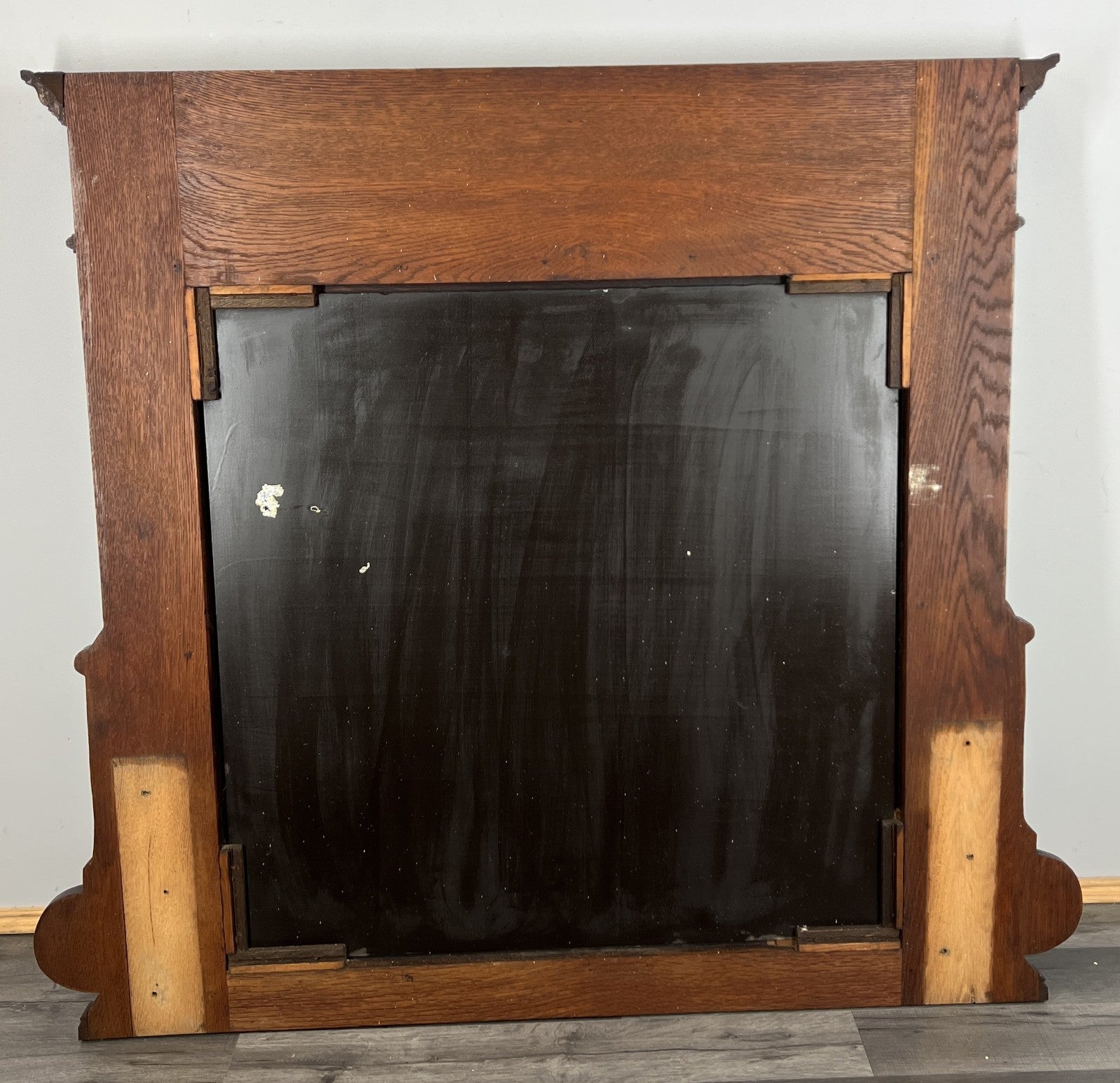 Antique French Style Carved Wall Mirror Oak Ornate Wall Frame LOT 454910