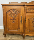 Sideboard Vintage French Louis Style Oak 4 Door Cupboard Carved Cabinet LOT 63615