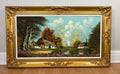 Oil Painting Vintage French Framed Landscape Artwork Large Wall Art LOT 51260