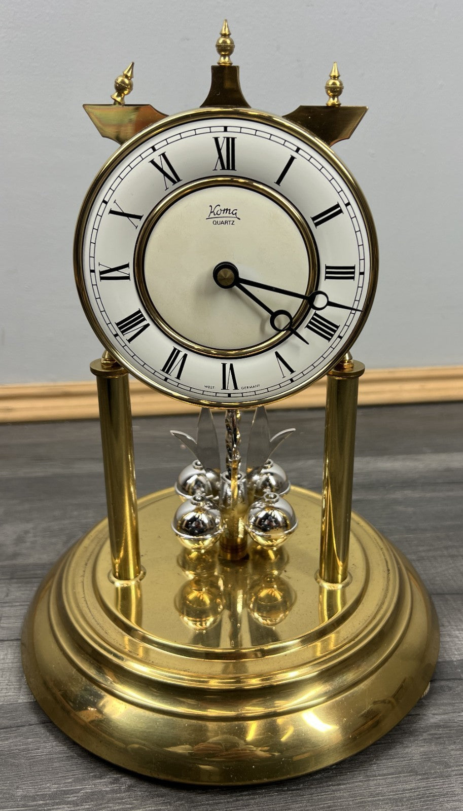 Clock Vintage German Koma Quartz Anniversary Dome Clock LOT 44082