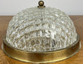 Ceiling Lamp Vintage French Brass Pendant Glass Flush Mount Light LOT 60634
