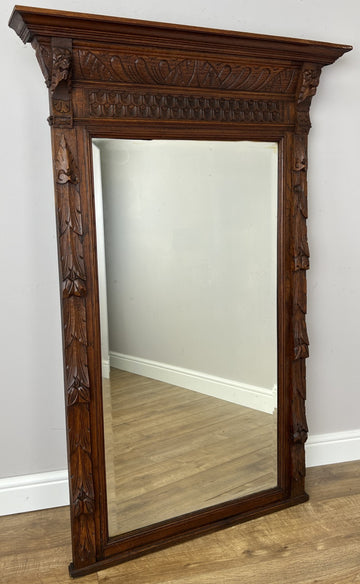 Mirror Antique French Oak Wall Mirror Home Decor Carved Wall Frame LOT 63710