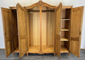 Wardrobe Vintage French Louis XVI Style Oak Four Door Armoire LOT 48202