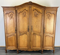Wardrobe Vintage French Louis XVI Style Oak Four Door Armoire LOT 48130