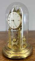 Clock Kern  Vintage Style Glass Dome Brass Anniversary Clock LOT 46761