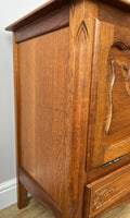 Cabinet Vintage French Louis XVI Style Oak Carved Storage Cupboard LOT 49688