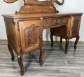 Vintage Dressing Table with Mirror French Louis Oak Vanity Table Makeup LOT 45199