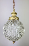 Ceiling Lamp Vintage Style Brass Pressed Crystal Pendant Chandelier LOT 52038