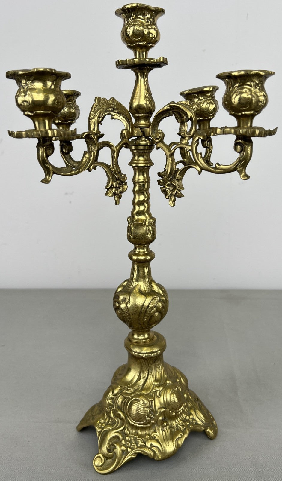 Candelabra Vintage French Style Brass Five Arm Ornate Candle Holder LOT 64230