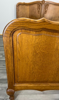 Bed Vintage French Louis XVI Double Bed Frame Oak Carved Headboard LOT 25202