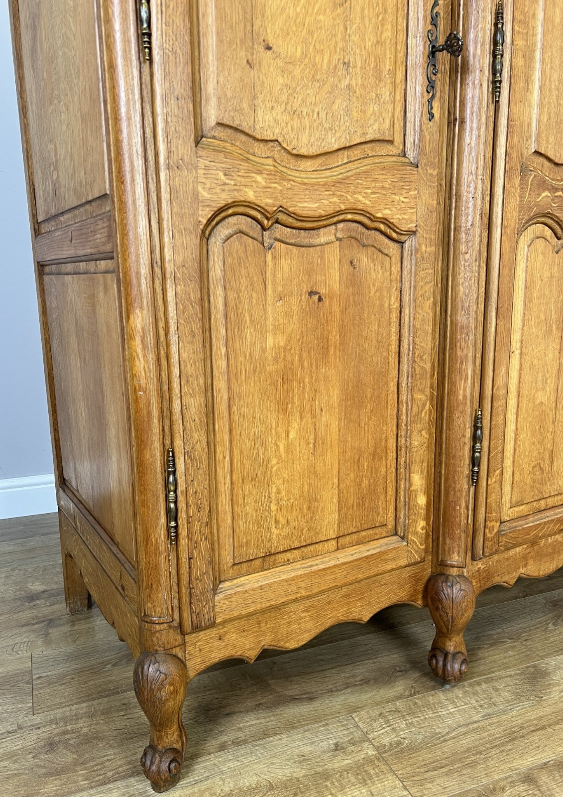 Wardrobe Vintage French Louis XVI Style Oak Four Door Carved Armoire LOT 60996