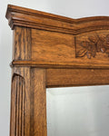 Antique French Style Carved Wall Mirror Oak Ornate Wall Frame LOT 45464