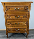 Chest of Drawers Vintage French Louis Oak 4 Drawers Carved Cabinet LOT 44661