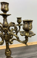 Candelabra Vintage French Brass 5 Arm Ornate Rococo Candle Holder LOT 42744
