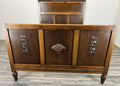 Bed Vintage French Style Oak Double Bed Frame Carved Headboard LOT 47292