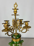 Mantel Clock Set Antique French Garniture Porcelain Bronze Candelabras LOT 362017