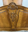 Bed Vintage French Louis XVI Double Bed Frame Oak Carved Headboard LOT 46256