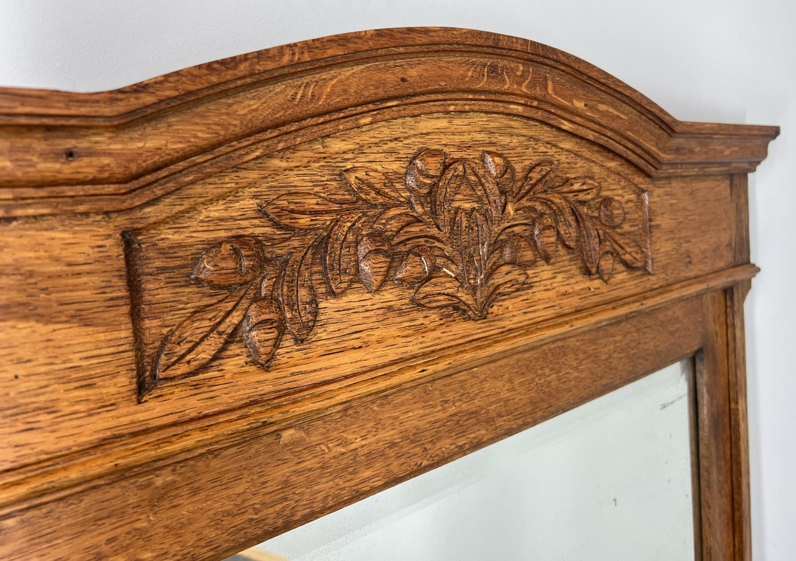 Antique French Style Carved Wall Mirror Oak Ornate Wall Frame LOT 45465