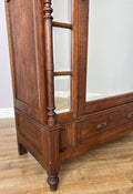 Wardrobe Antique French Style Oak Mirrored Door Carved Armoire LOT 6539