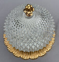 Ceiling Lamp Vintage French Brass Pressed Crystal Pendant Chandelier LOT 60015