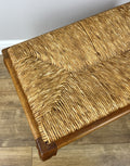 Footstool Vintage French Louis Style Oak Table Rush Seat Carved Stool LOT 62136