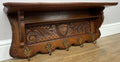 Coat Rack Vintage French Oak Wall Mounted 5 Hooks Carved Rack Hanger LOT 62940