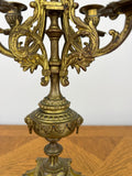 Pair of Candelabra Antique French Style Brass Five Arm Candle Holders LOT 602510