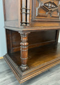 Sideboard Antique French Style Walnut Marble Display Cabinet Cupboard LOT 357611