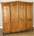 Wardrobe Vintage French Louis XVI Style Oak Four Door Carved Armoire LOT 49792