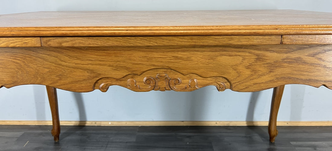 Dining Table Vintage French Louis XVI Carved Oak Extendable Table  LOT 45800
