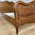 Bed Vintage French Louis XVI Double Bed Frame Oak Carved Headboard LOT 48769