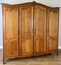 Wardrobe Vintage French Louis XVI Style Oak Four Door Carved Armoire LOT 64010