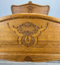 Bed Vintage French Louis XVI Oak Double Bed Frame Carved Headboard LOT 36674