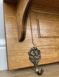 Coat Rack Vintage French Oak Wall Mounted 5 Hooks Carved Rack Hanger LOT 62038