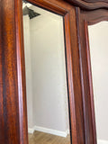 Wardrobe Antique French Style Walnut Two Door Mirrored Carved Armoire LOT 61336