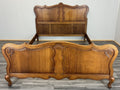 Bed Vintage French Louis XVI Double Bed Frame Oak Carved Headboard LOT 45910