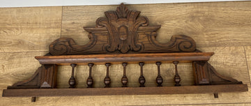 Pediment Antique French Style Oak Hand Carved Decorative Crest LOT 61750