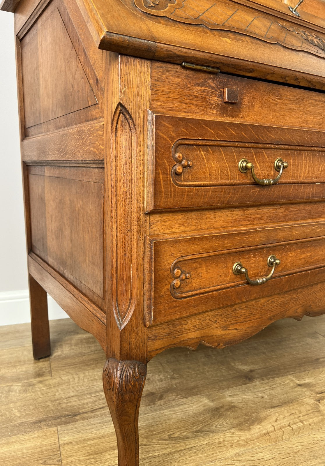 Cabinet Vintage French Louis XVI Oak Bureau Bookcase Display Cabinet LOT 634312