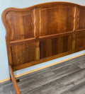 Bed Vintage French Louis XVI Oak Double Bed Frame Carved Headboard LOT 37933