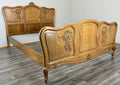 Bed Vintage French Louis XVI Double Bed Frame Oak Carved Headboard LOT 46158