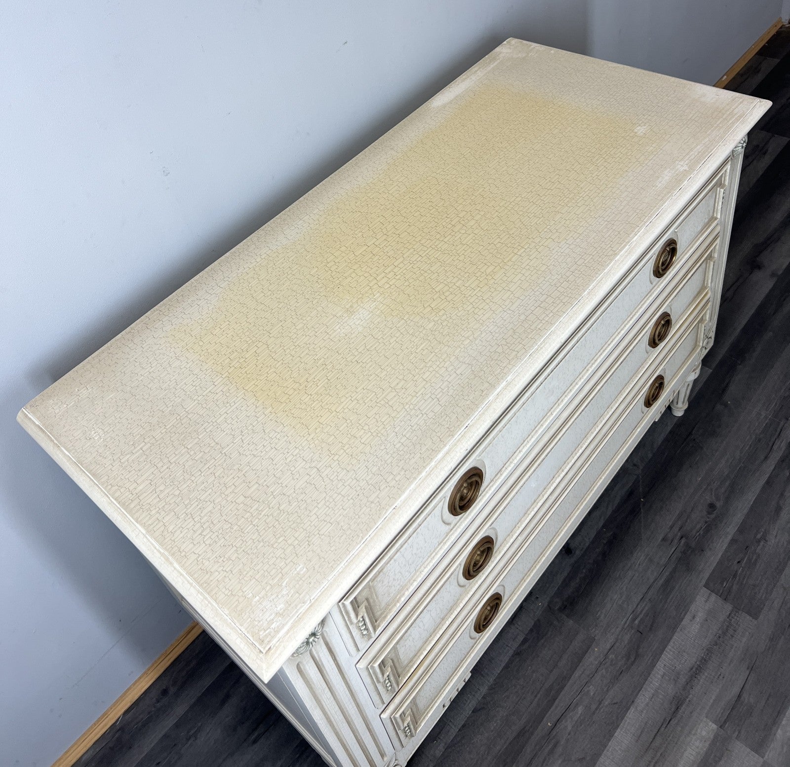 Chest of Drawers Vintage Shabby Chic 3 Drawer Painted Cream Cabinet LOT 440512