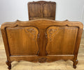 Bed Vintage French Louis XVI Oak Single Bed Frame Carved Headboard LOT 63892