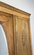 Wardrobe Vintage French Oak Triple Door Mirrored Carved Armoire Cabinet LOT 61018