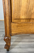 Bed Antique French Style Oak Double Bed Frame Carved Headboard LOT 37114