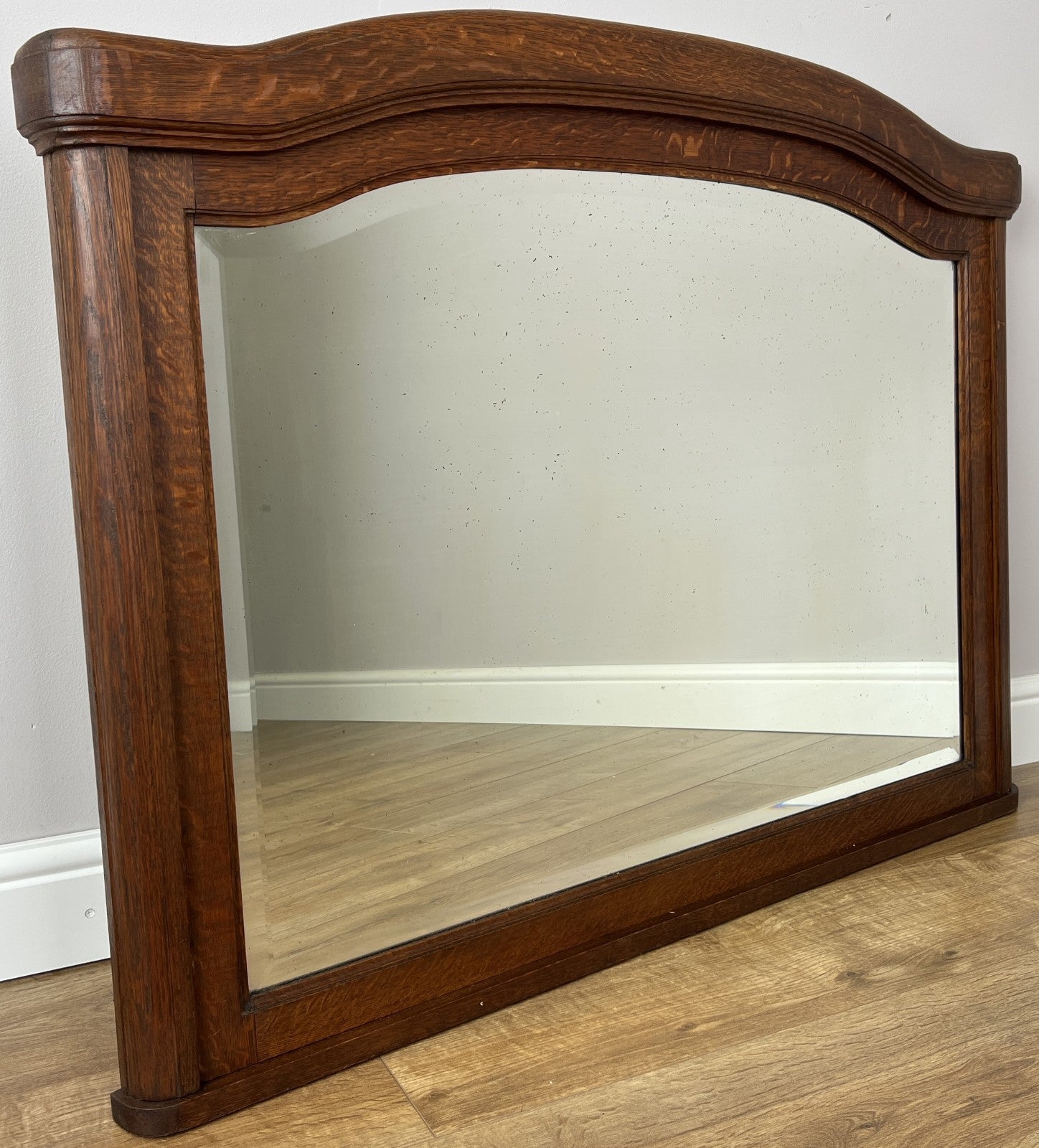 Mirror Antique French Style Oak Wall Mirror Carved Decorative Frame LOT 61411