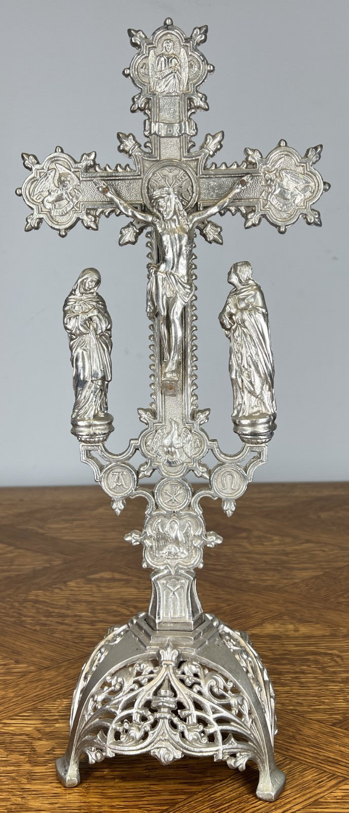 Crucifix Vintage French Style Metal Religious Altar Cross Figurines LOT 46670