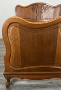 Bed Vintage French Louis XVI Double Bed Frame Oak Carved Headboard LOT 46104